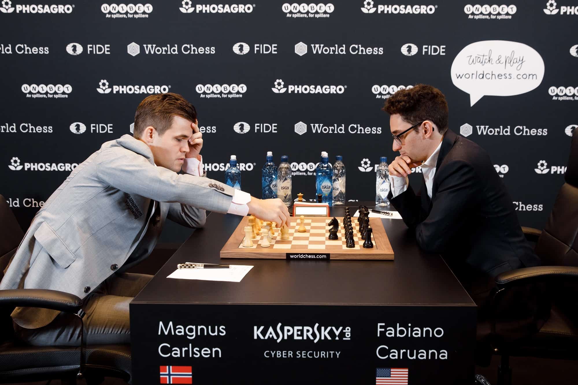 Carlsen opened with 1.d4