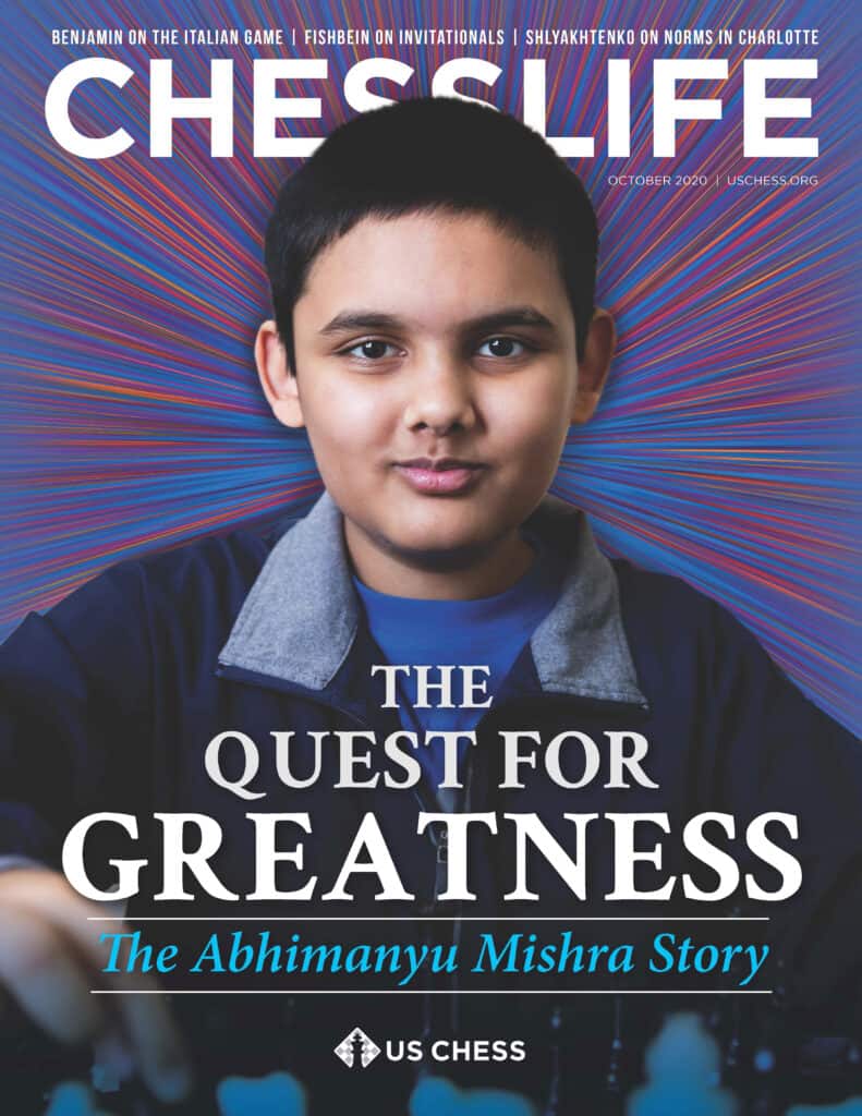 Abhimanyu Mishra on the Cover of Chess Life