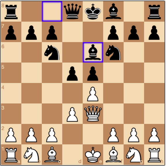 Here Black has outplayed White, gaining a superior position.