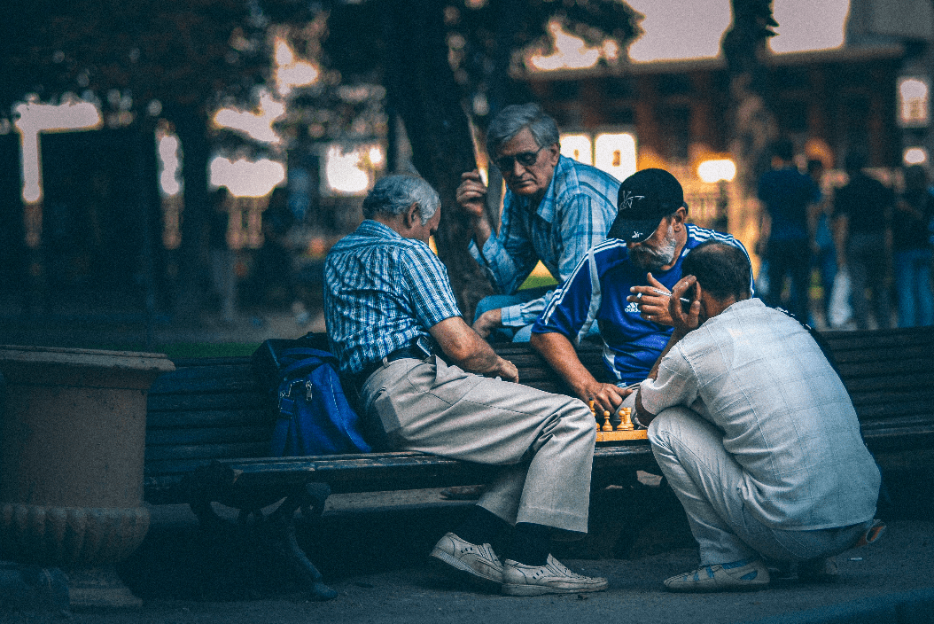 Humans playing chess