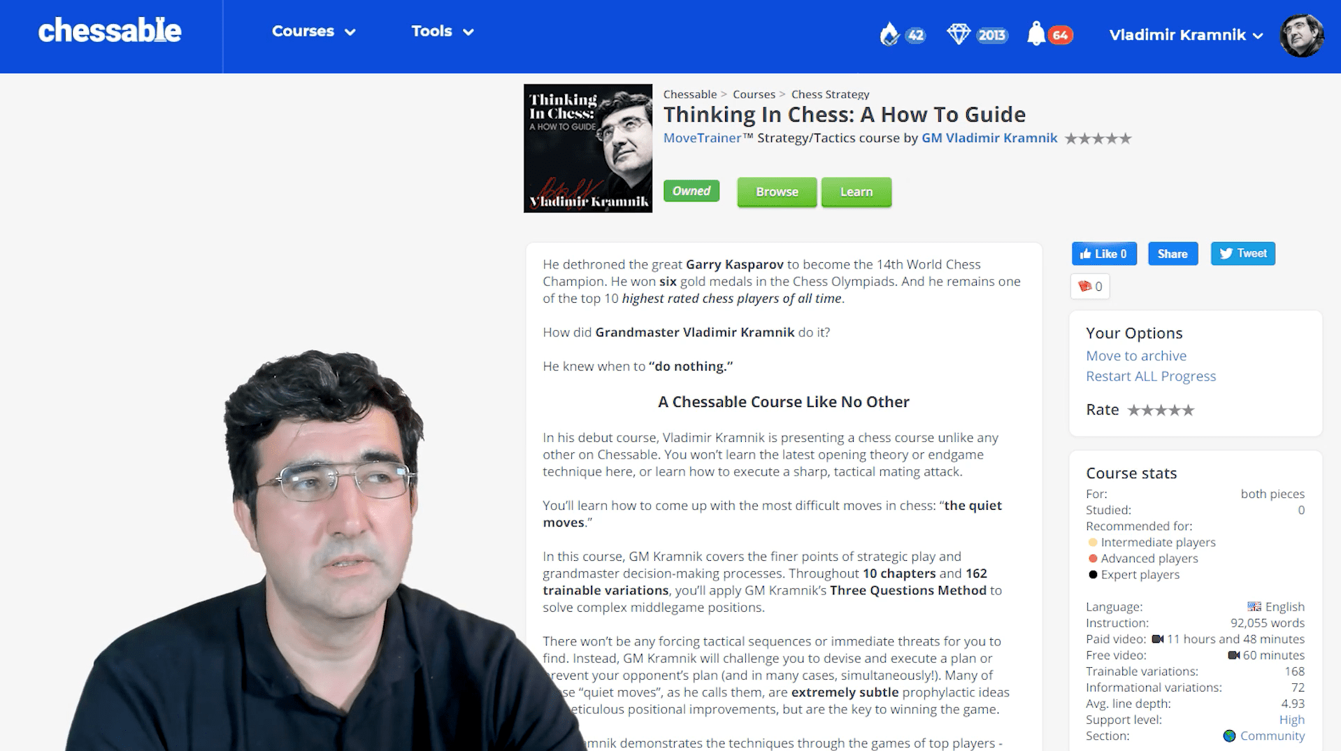 Vladimir Kramnik teaches you how to think in chess