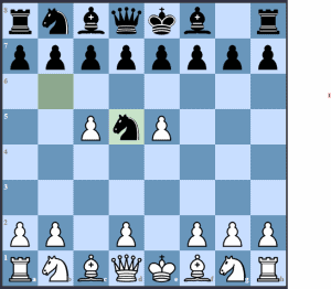 The starting position of Alekhine's Defense Chase Variation is reached after 1.e4 Nf 2.e5 Nd5 3.c4 Nb6 4.c5 Nd5