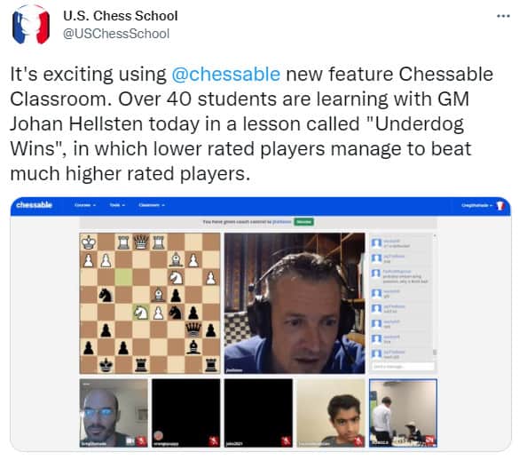 US Chess School Tweet