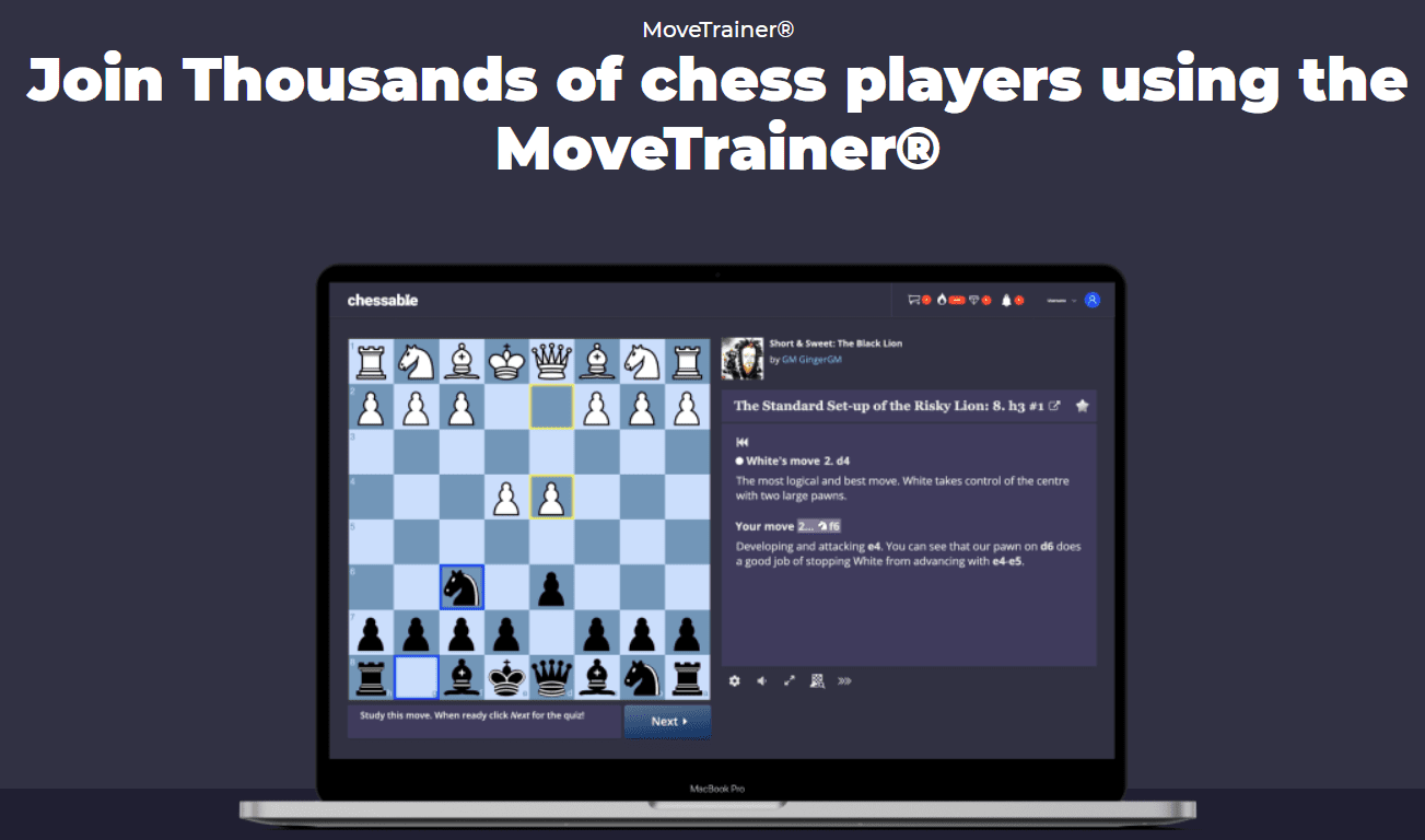 The Chessable Movirtrainer is an excellent example of how you can improve if you play against a chess computer.