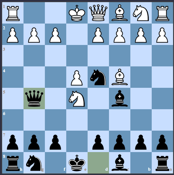 Black has set White multiple chess tricks and traps in this variation of the Bird's Defense. After taking the e5-pawn, White can capture the f7 pawn forking the rook and queen.