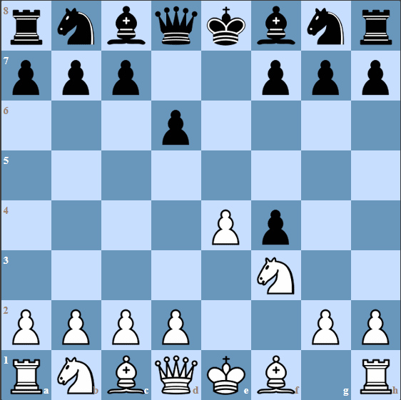 The Staring position of the Fischer Defense in the King's Gambit Accepted.