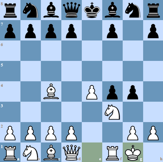 the starting position of the Muzio Gambit is reached after 1.e4 e5 2.f4 exf4 3.Nf3 g5 4.Bc4 g4 5.0-0