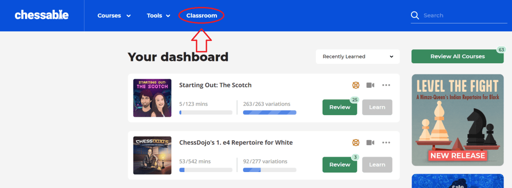 Classroom on Dashboard